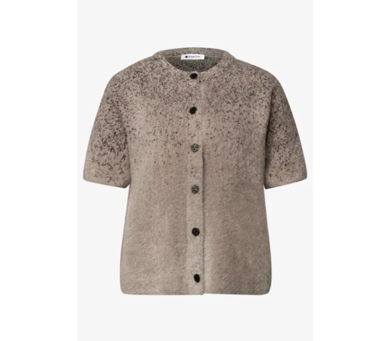 Street One Fluffy Short Jacquard Cardigan Sanded Amber