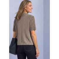 Street One Fluffy Short Jacquard Cardigan Sanded Amber