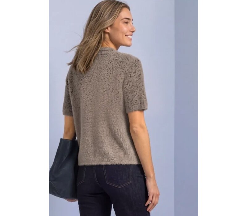 Street One Fluffy Short Jacquard Cardigan Sanded Amber