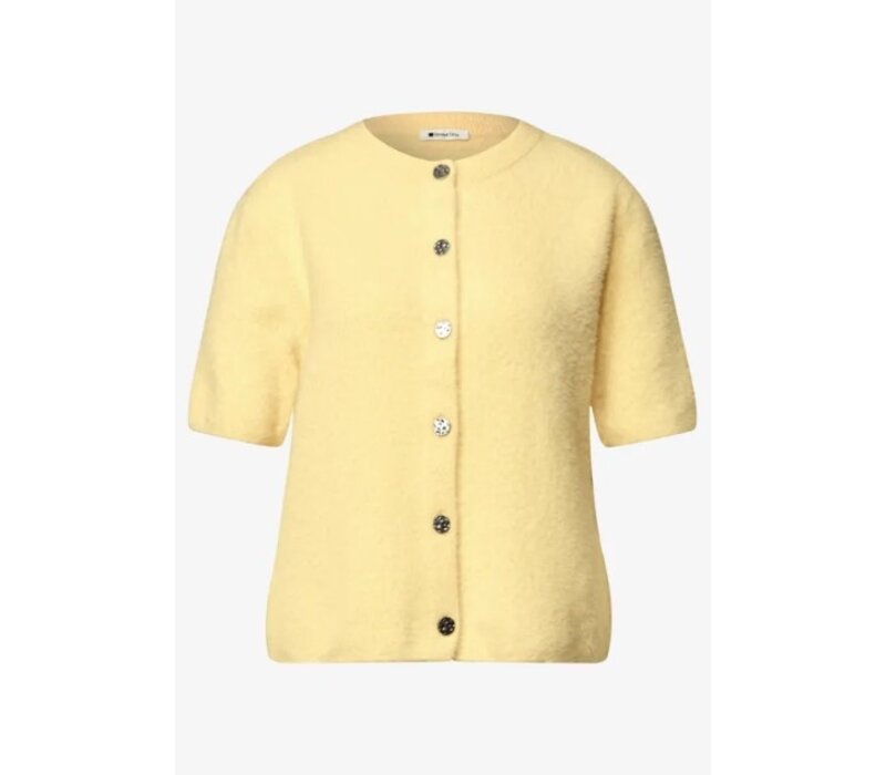 Street One Fluffy Short Sleeve Cardigan Sunbeam Yellow