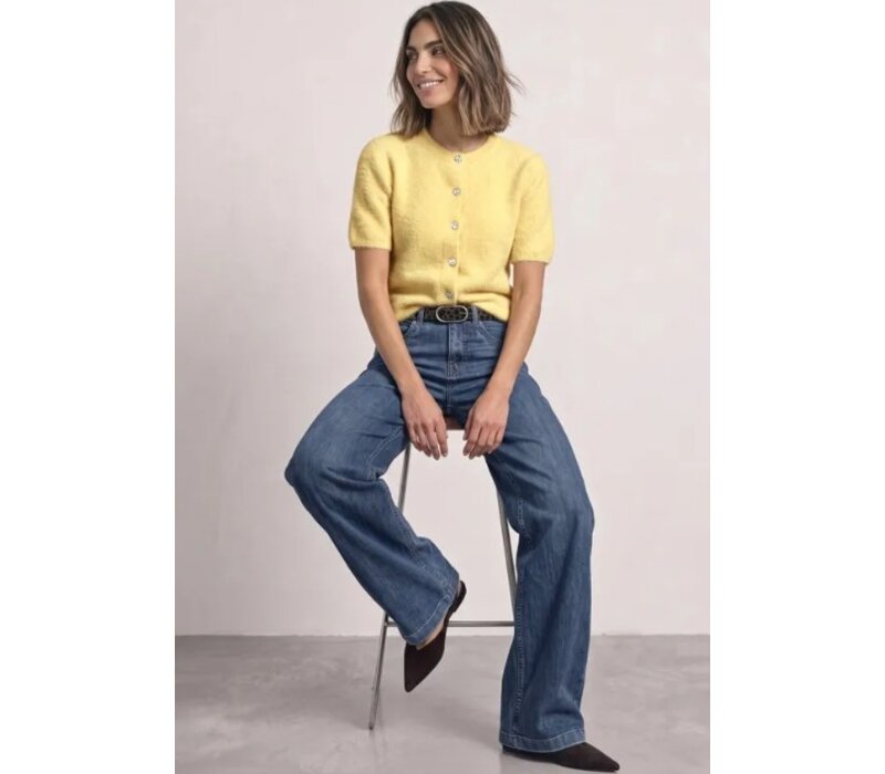 Street One Fluffy Short Sleeve Cardigan Sunbeam Yellow