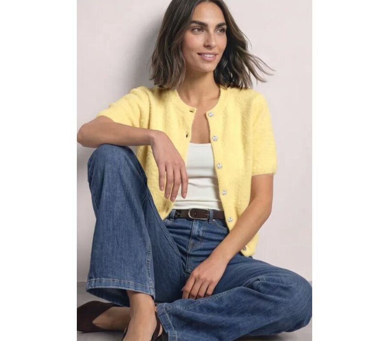 Street One Fluffy Short Sleeve Cardigan Sunbeam Yellow