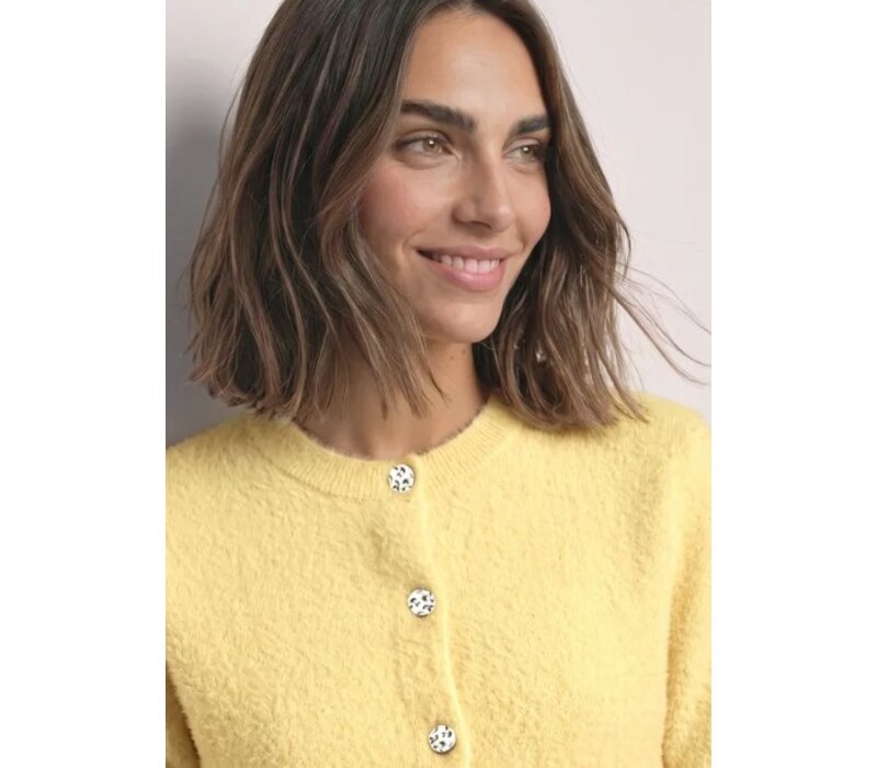 Street One Fluffy Short Sleeve Cardigan Sunbeam Yellow