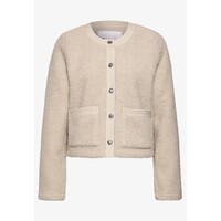 Street One Teddy Jacket Woven Detail Clay Sand