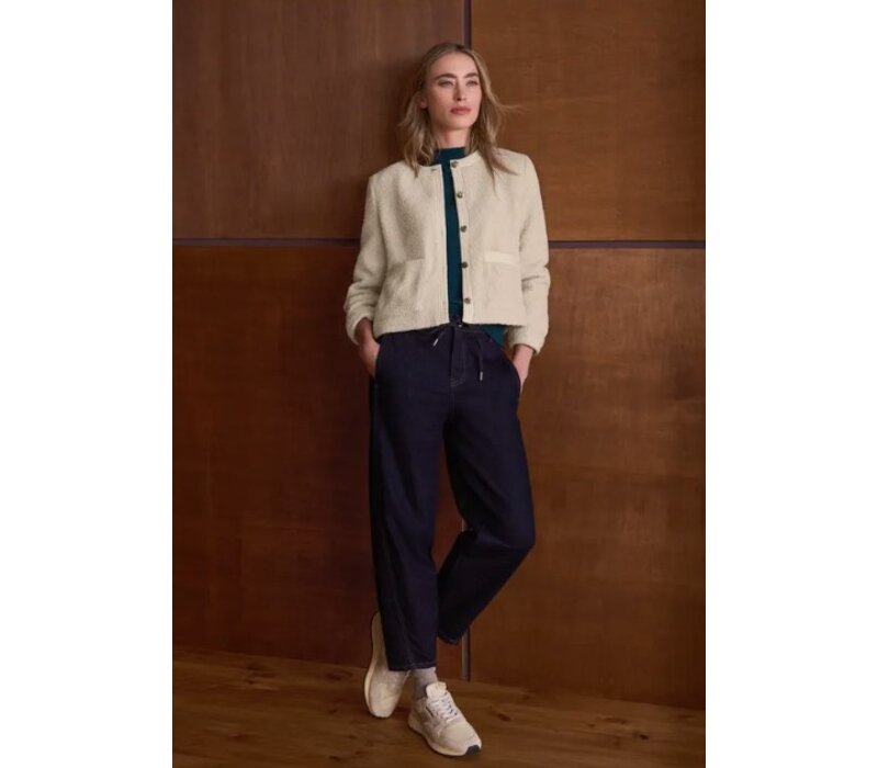 Street One Teddy Jacket Woven Detail Clay Sand