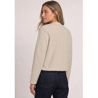 Street One Teddy Jacket Woven Detail Clay Sand