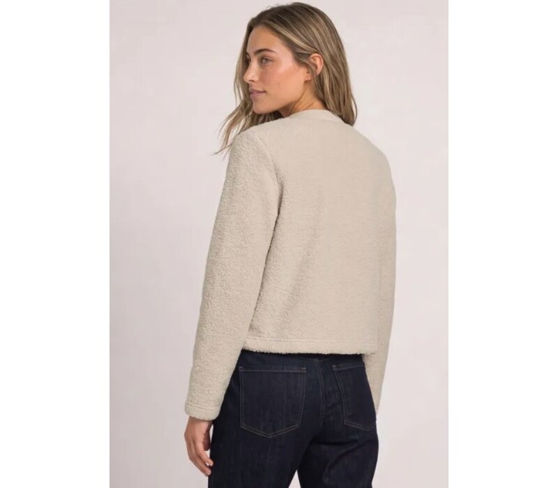 Street One Teddy Jacket Woven Detail Clay Sand