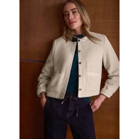 Street One Teddy Jacket Woven Detail Clay Sand
