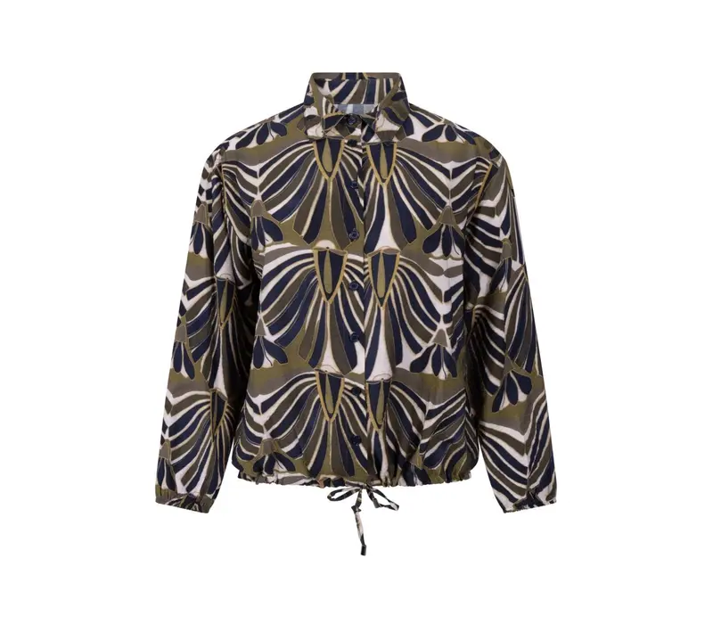 Zoso Mattie Blouse Navy Green