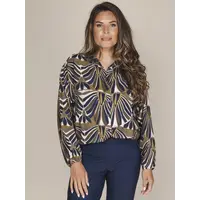 Zoso Mattie Blouse Navy Green