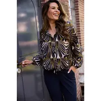 Zoso Mattie Blouse Navy Green