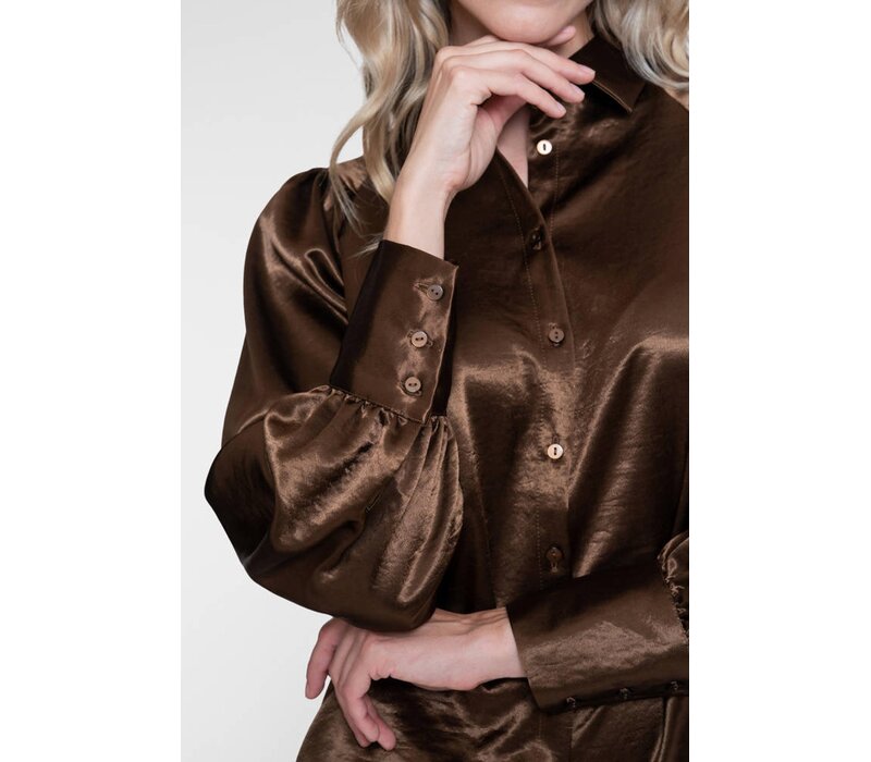 Geisha Top Satin Brown