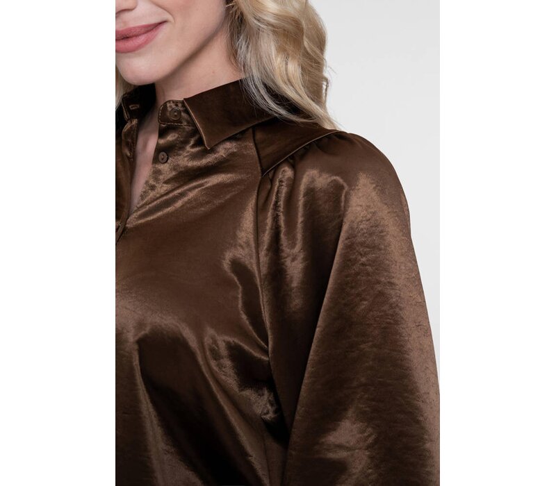 Geisha Top Satin Brown