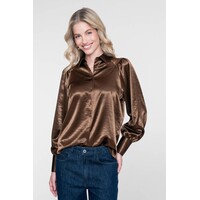 Geisha Top Satin Brown