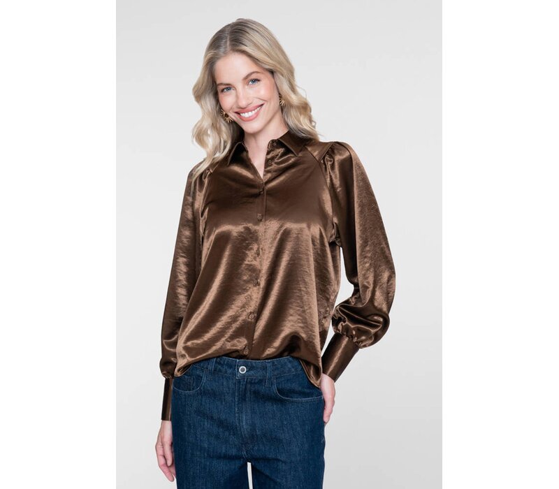 Geisha Top Satin Brown