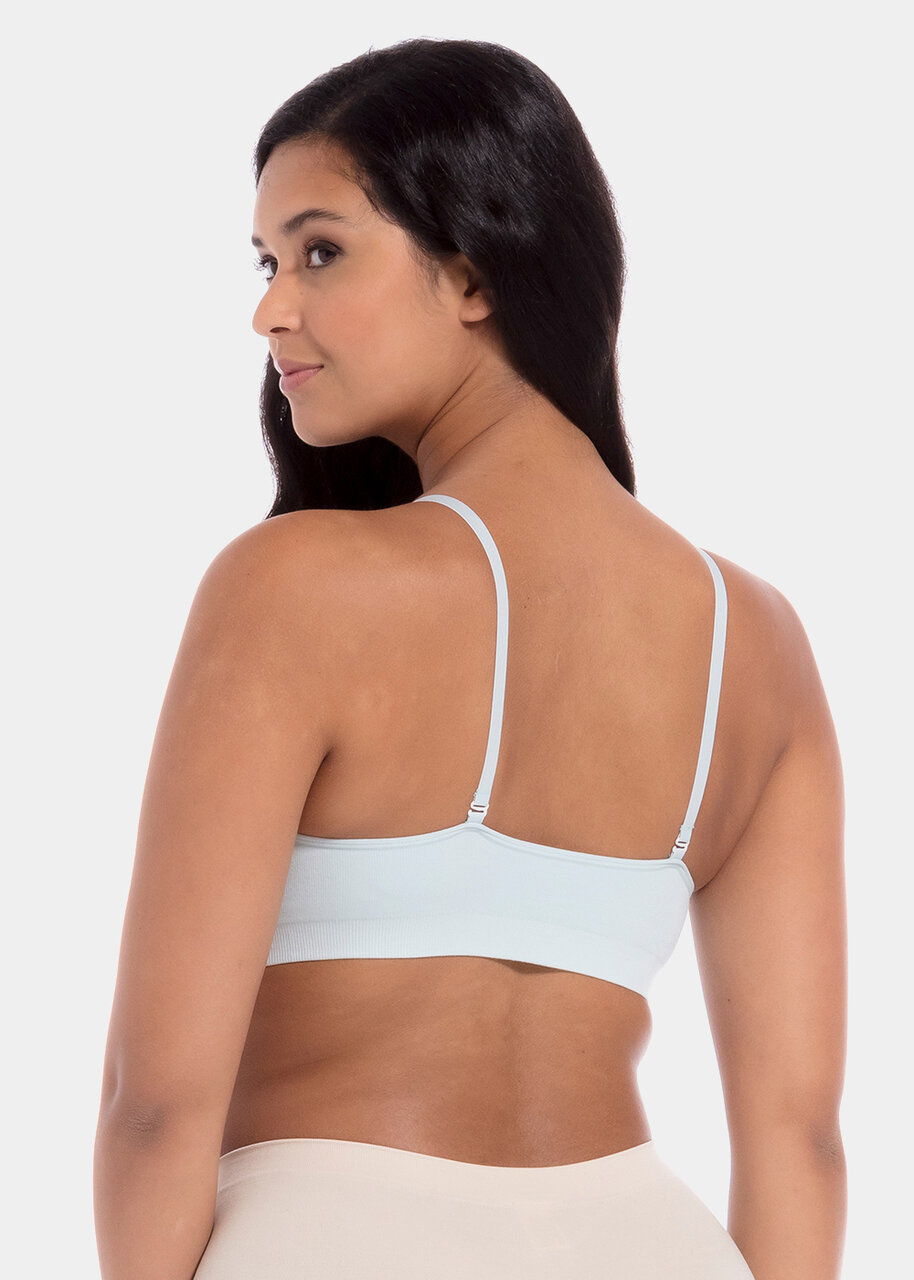 Comfort Bra Spaghetti Straps Bamboo Soft Blue
