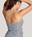 Anya Stripe Tankini Top - Zwart / White