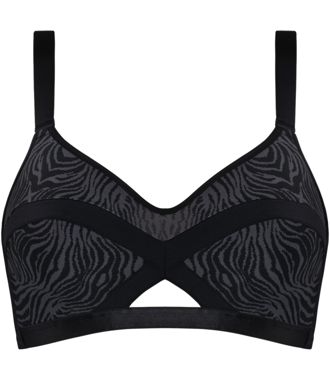 Wing Power Bralette Unwired - Zwart/Grey