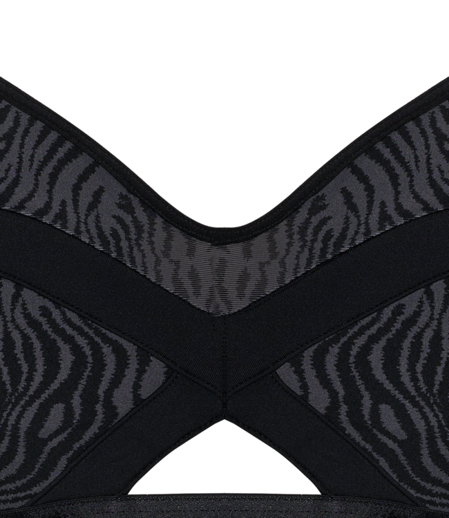 Wing Power Bralette Unwired - Zwart/Grey