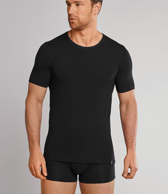 Shirt 1/2 Cotton Stretch - Zwart