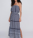 Inca Maxi Dress Navy / White