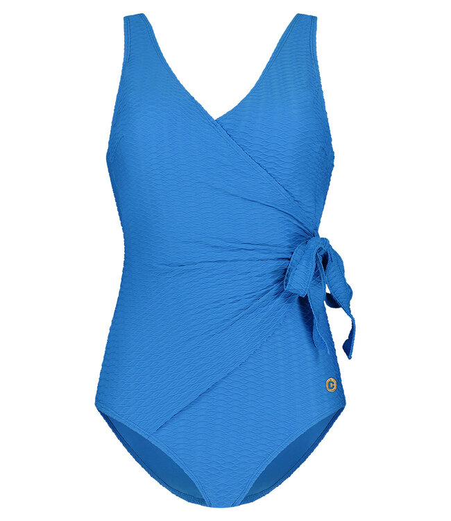 Swimsuit V-Neck Padded - Blue Snake