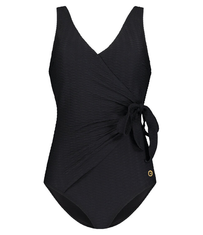 Swimsuit V-Neck Padded - Zwart Snake