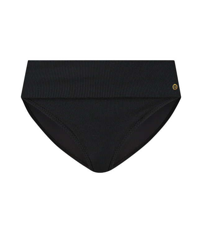 Flipover Bikini Bottom - Zwart Rib