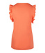 Women T-shirt Ruffle Sleeve - Coral Pink