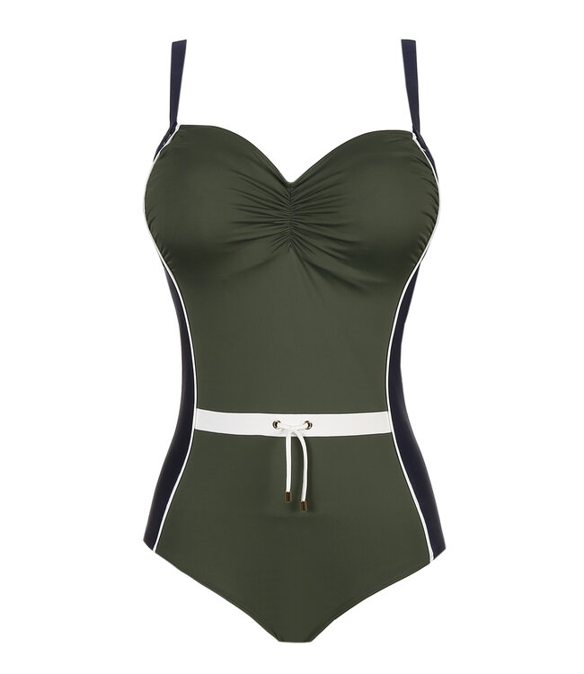 Ocean Drive Swimsuit Control Wire Cups Dark Olive