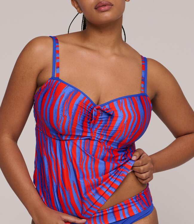 Skudai Voorgevormde Volle Cup Tankini - Wild Stripes