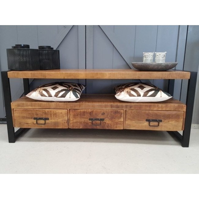 Benoa TV meubel Industrial Mango met 3 lades