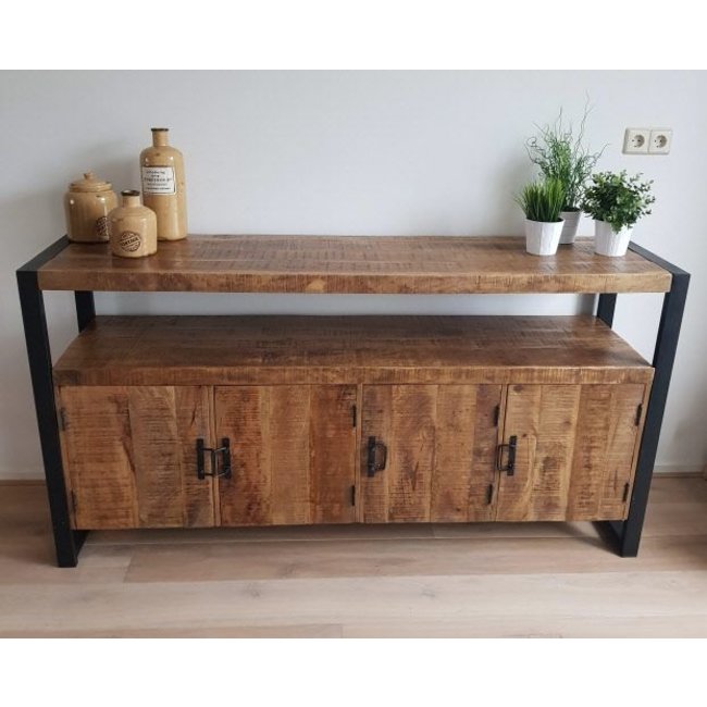 Benoa Dressoir industrial 4 deurs mango