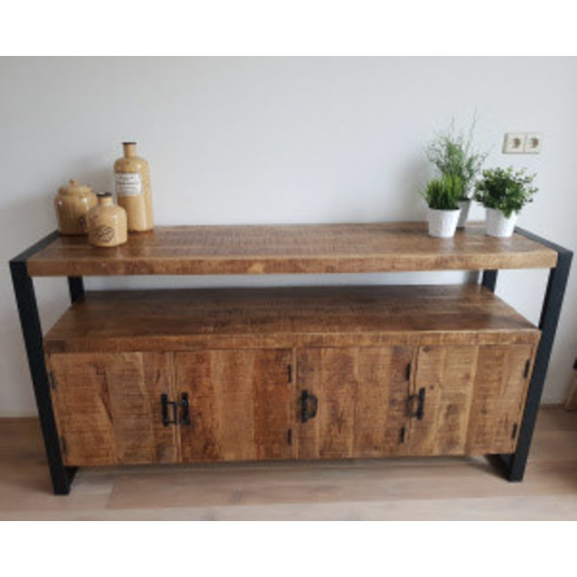 Benoa Dressoir industrial 4 deurs mango