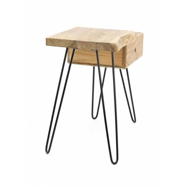 WoonStijl Sidetable / nachtkastje live edge links