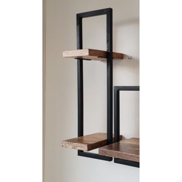 Wandplank mango industrieel Hoog model Houten Meubel Outlet