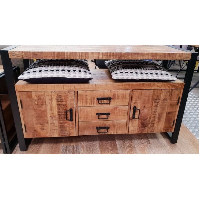 Benoa Dressoir industrial 2 deurs mango met 3 lades