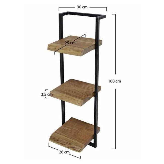WoonStijl Wandplank Live Edge 30 cm, 100 hoog