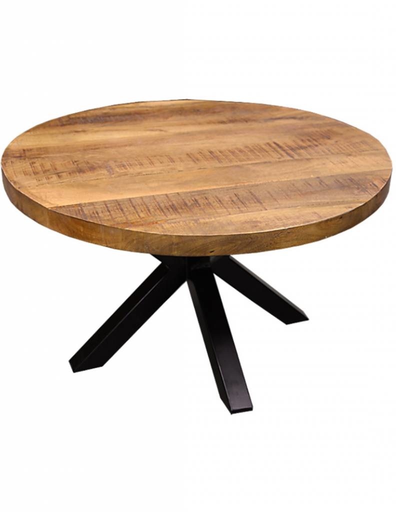 Salontafel rond mango matrix - 80 cm - Houten Meubel Outlet