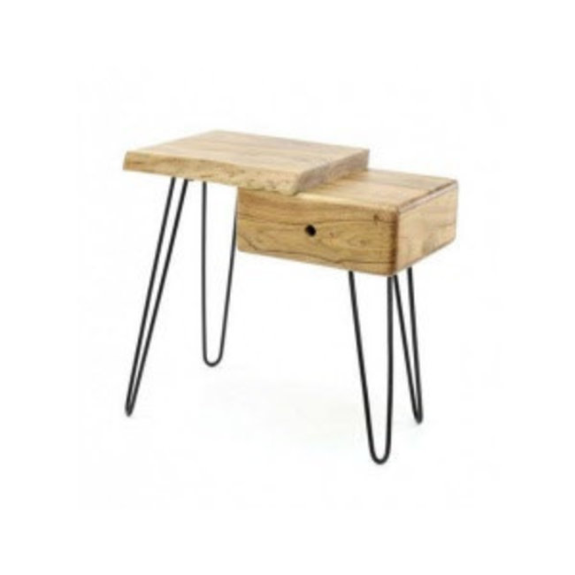 WoonStijl Sidetable / nachtkastje live edge rechts