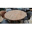 Eettafel rond met dik massief teak blad Ø 130 cm