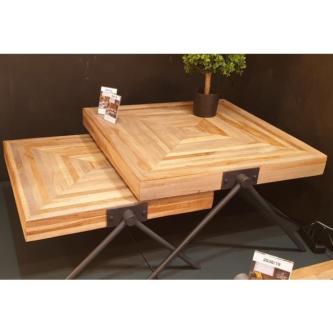 WoonStijl Salontafel Teca balance 70x70 / Teakhout verweerd
