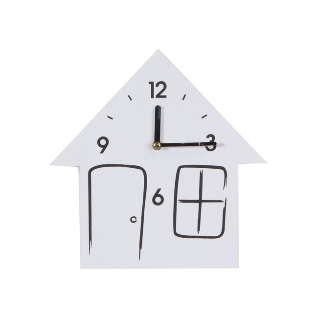 Woood Klokje huis - grijs of wit