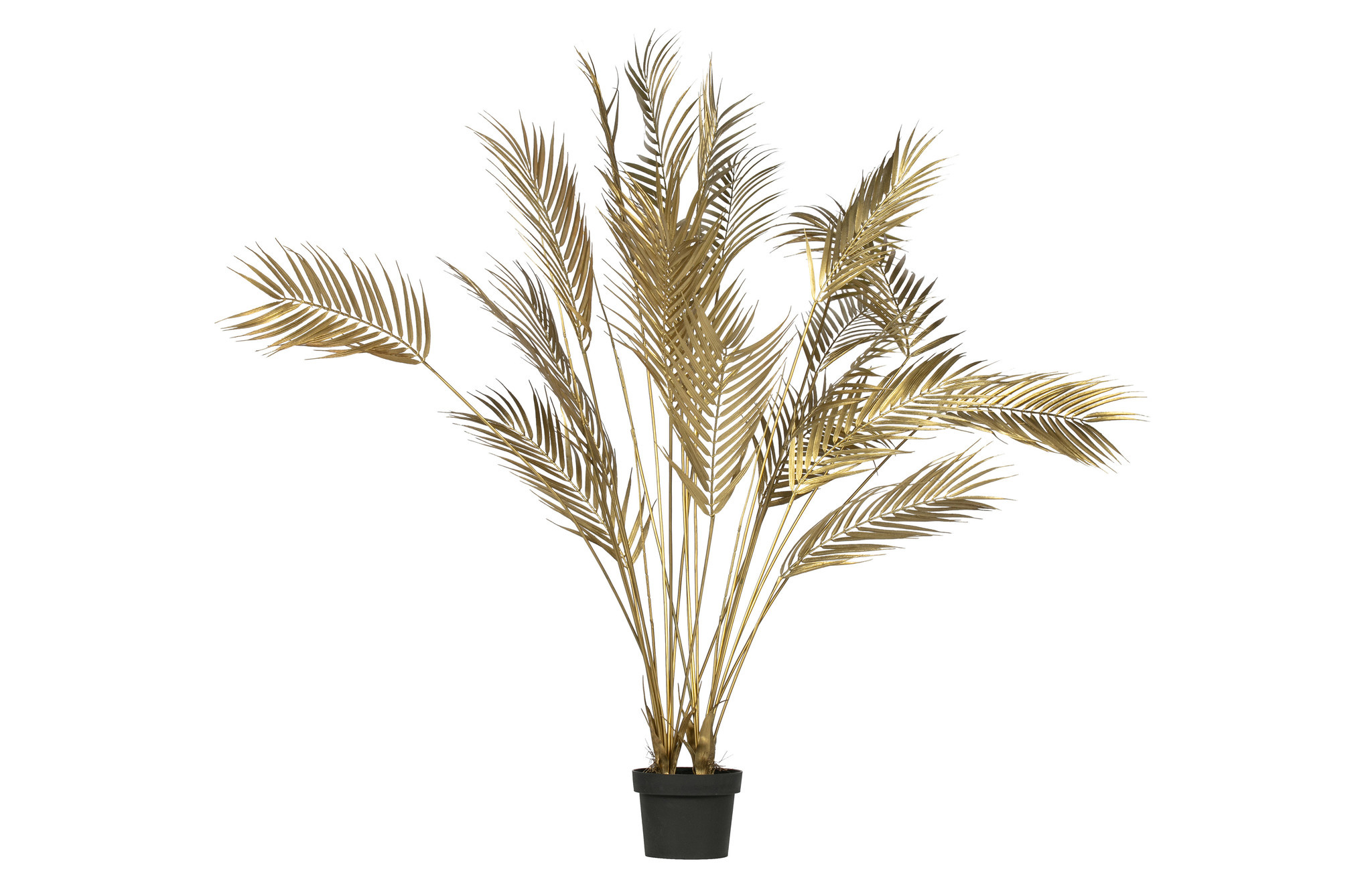 koolstof Opgetild Bont Palm kunstplant goud 110cm - Op voorraad - Houten Meubel Outlet