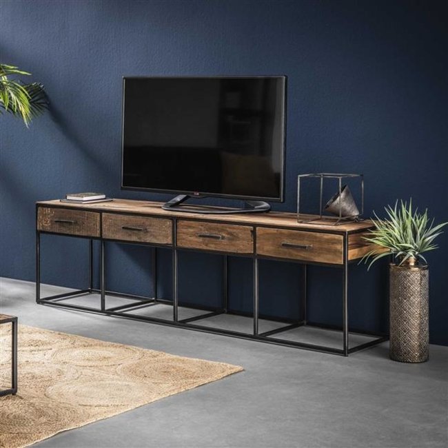 WoonStijl TV meubel Float hardhout 4 lades -180 cm