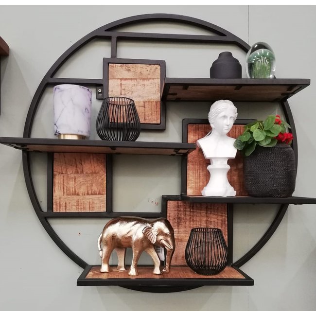 Benoa Wandrek open rond mango industrieel - 80 cm