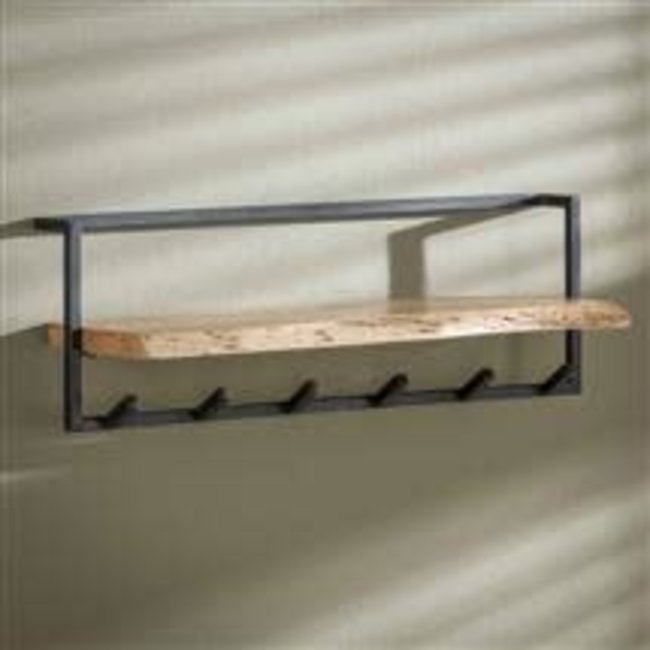 WoonStijl Kapstok edge 6 hakenplank / Massief acacia naturel
