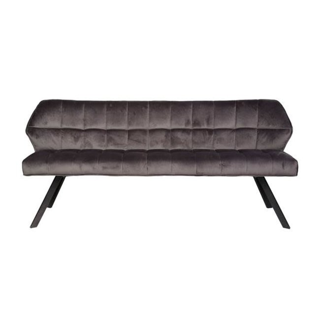 WoonStijl Eetkamerbank raster 180 velvet antraciet