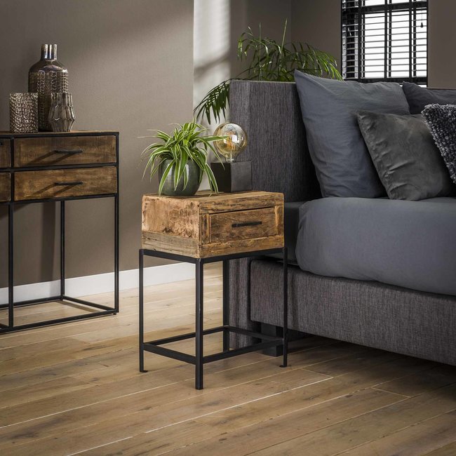 WoonStijl Nachtkastje lodge met 1 lade