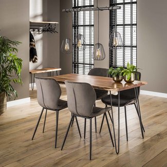 WoonStijl Eetkamertafel edge 130 Massief acacia naturel